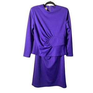 Vintage skirt set long sleeve top asymmetric retro purple women’s size  7/8